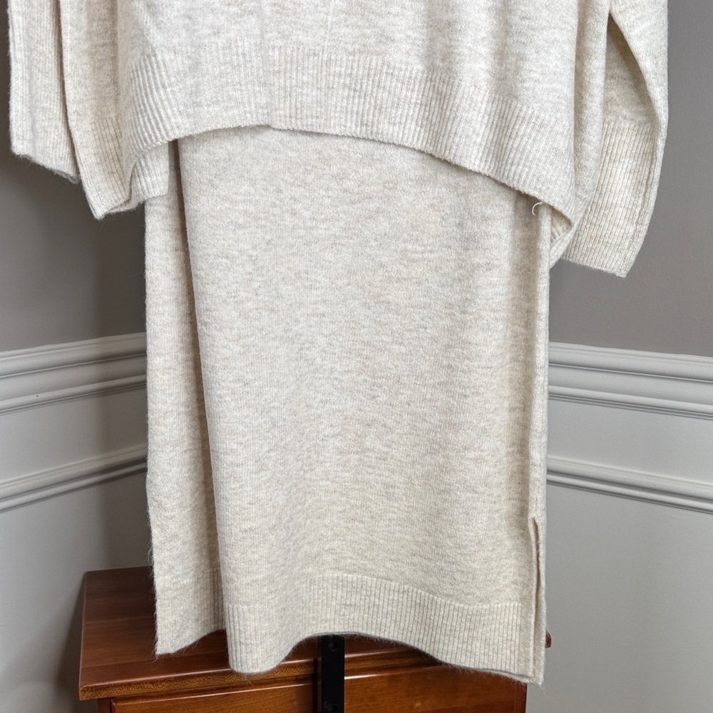 CeCe Soft Beige Sweater and Sweater Dress Set Size XL - Picture 3 of 10
